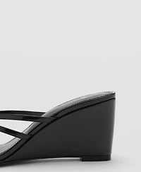 Mango Women's Crisscross Straps Wedge Sandals