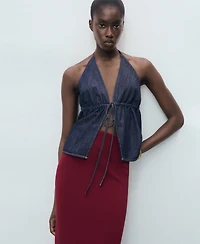 Mango Women's Fine Knit Midi Skirt