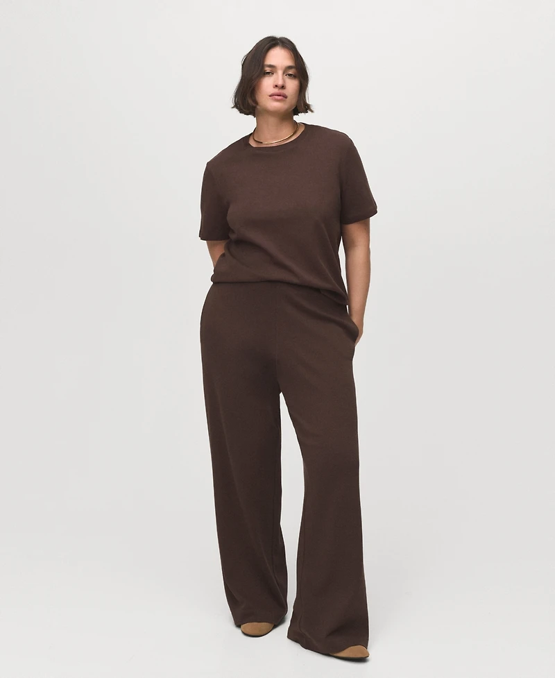 Mango Women's Straight-Fit Cotton Pants