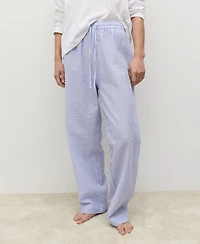 Mango Women's 2-Piece Seersucker Striped Pajamas