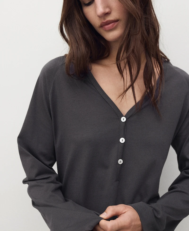 Mango Women's Button Detail Cotton Nightdress