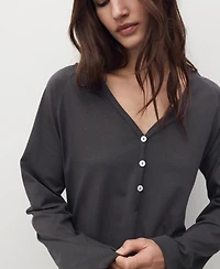 Mango Women's Button Detail Cotton Nightdress