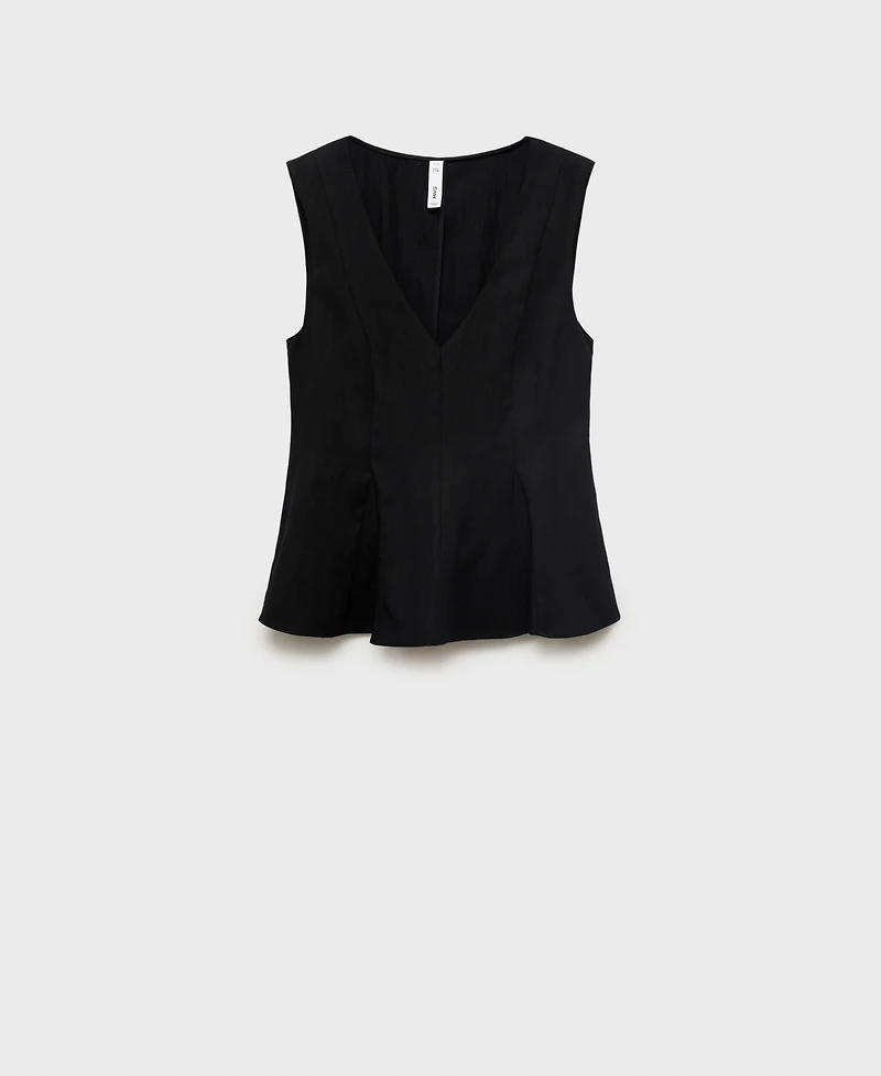 Mango Women's Lyocell Peplum Top