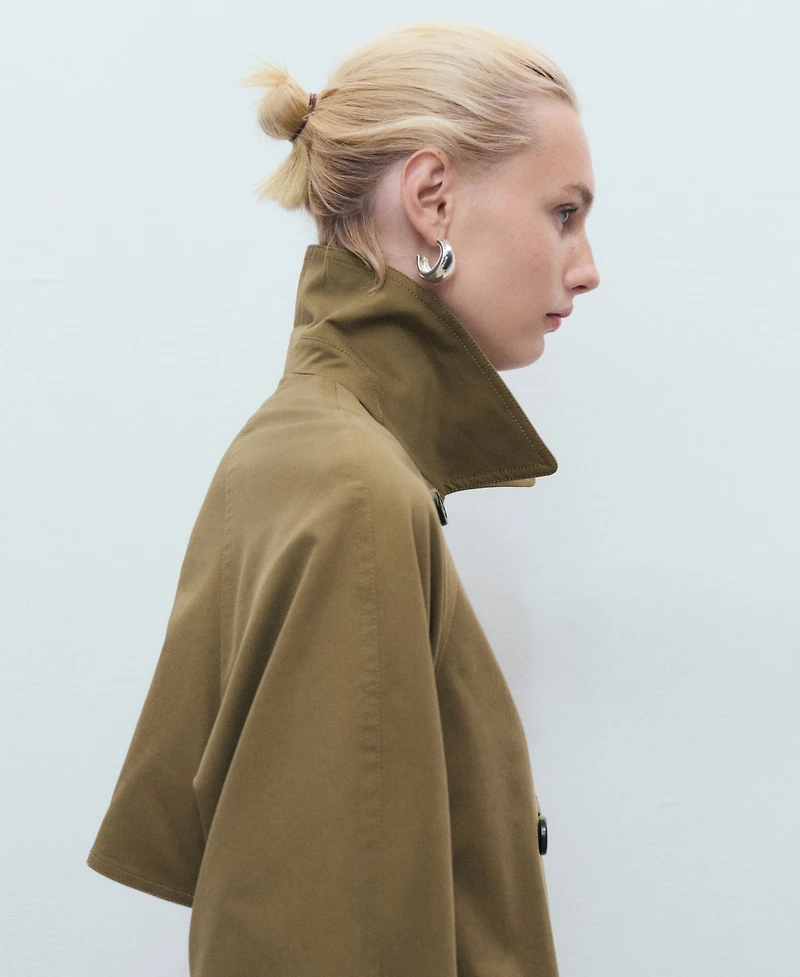 Mango Women's Long Double-Breasted Trench Coat