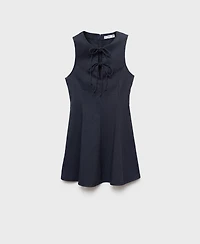 Mango Women's Bows Denim Effect Dress