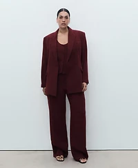 Mango Women's Straight Mid-Rise Suit Pants