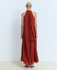 Mango Women's Bow Neck Long Dress