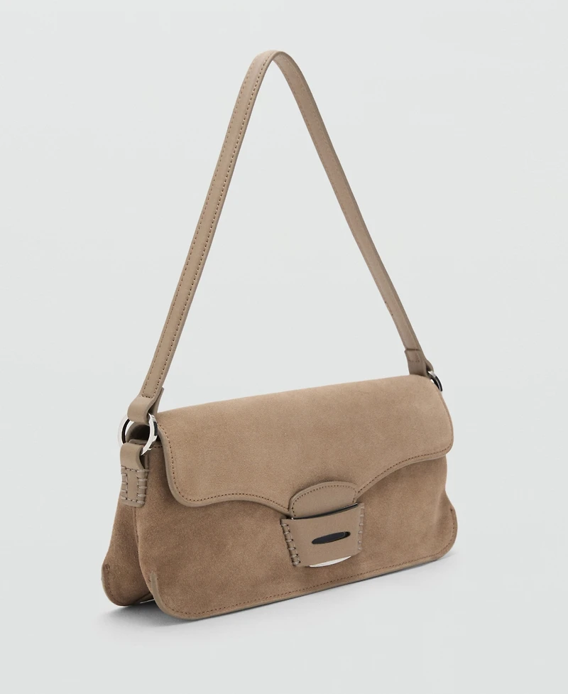 Mango Women's Suede Shoulder Bag