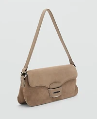 Mango Women's Suede Shoulder Bag
