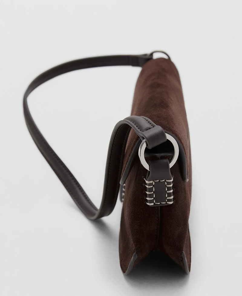 Mango Women's Suede Shoulder Bag