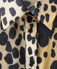 Mango Women's Animal Print Cotton Shirt