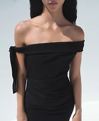 Mango Women's Bow Detail Strapless Dress