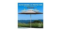 Flynama 9FT Outdoor Patio Umbrella with Push Button Tilt and Crank Wind Vent