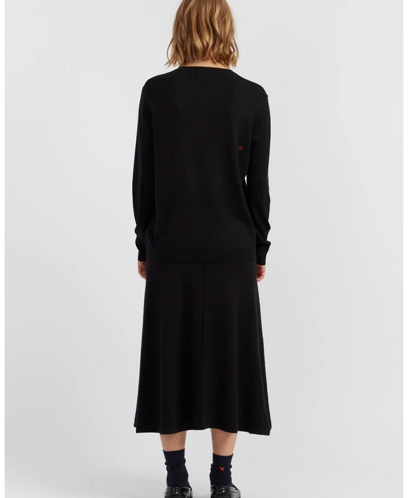 Chinti & Parker Women's Wool-Cashmere Bow Tie Snoopy Sweater