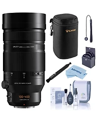 Panasonic Leica Dg Vario-Elmarit 100-400mm f/4.0-6.3 Ii Asph Lens, Bundle with Large Lens Case, 72mm Filter Kit, Lens Pen Lens Cleaner, Cleaning Kit,