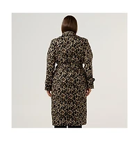 Estelle Plus Shari Leopard Print Trench