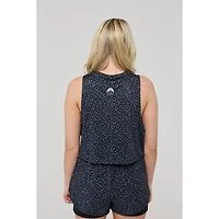Oosc Women's Infinite Cropped Tank Top - Black Leopard