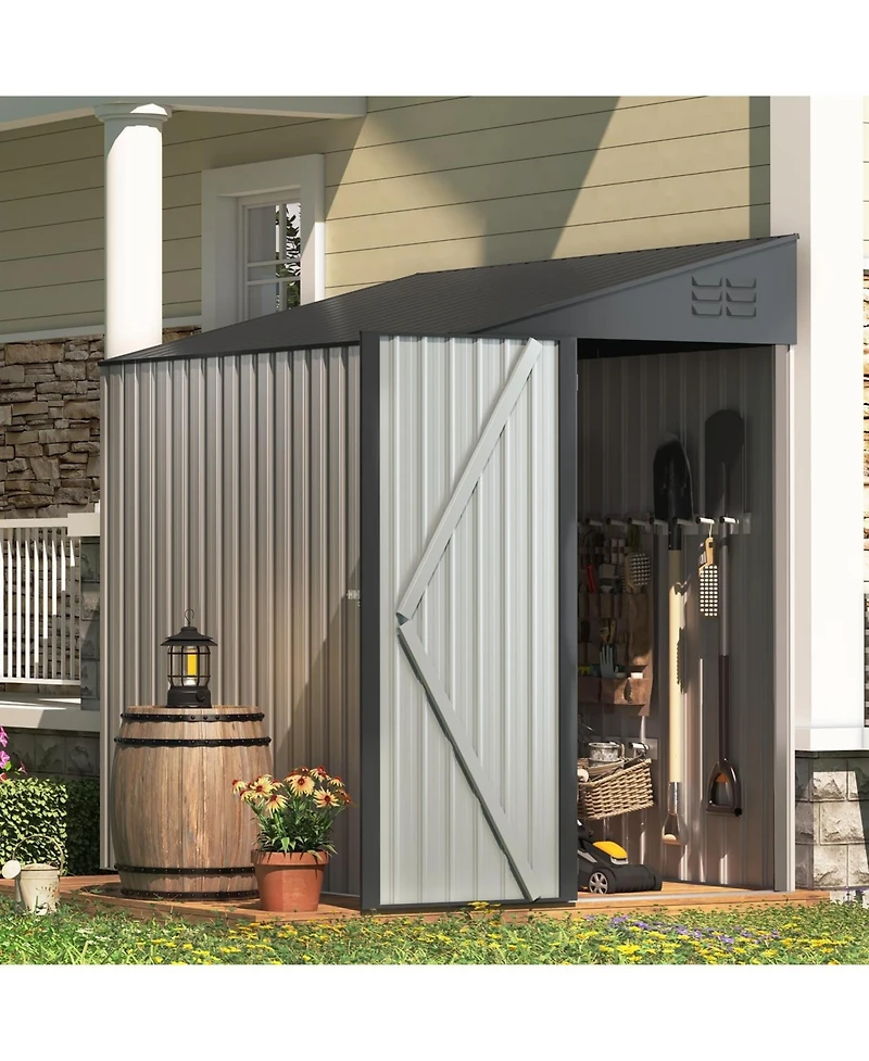 Aecojoy 4'x7' Lean to Shed Outdoor Storage
