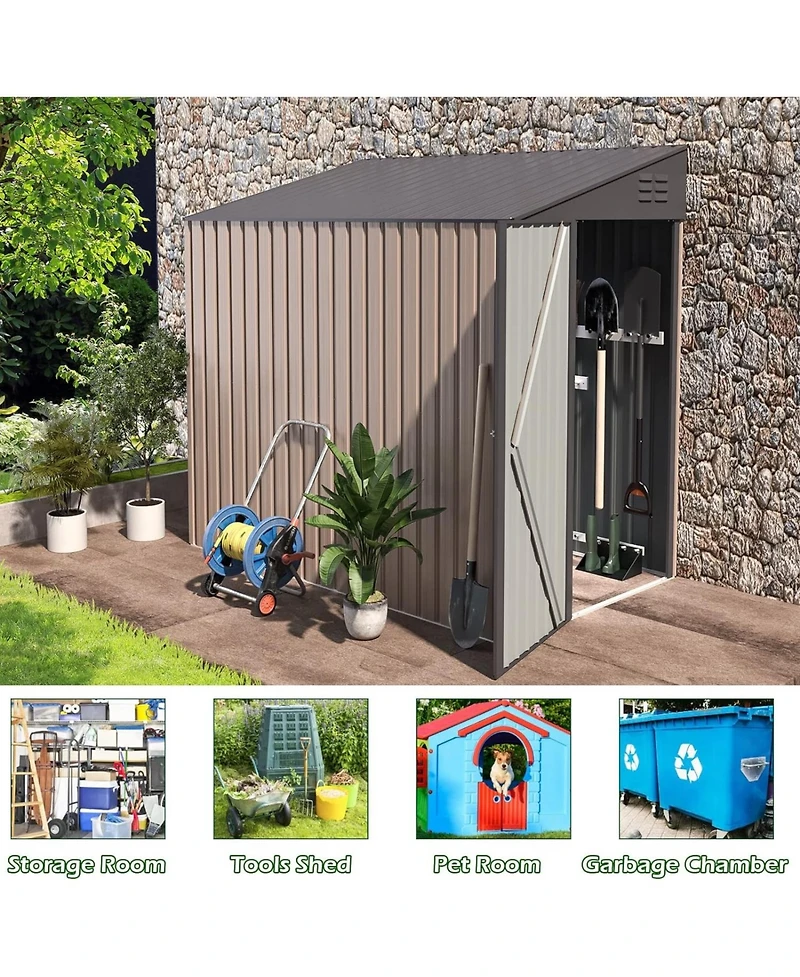 Aecojoy 4'x7' Lean to Shed Outdoor Storage