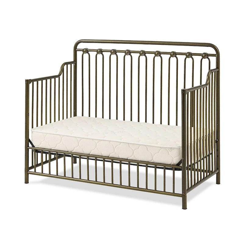 L.a. Baby Baldwin 4 in 1 Convertible Full Sized Metal Crib in Golden Nuggest