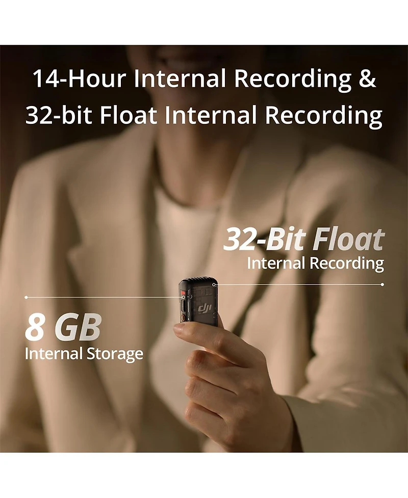 Dji Mic 2 (1 Tx + 1 Rx), Wireless Microphone with Noise Cancelling, 250m (820 ft.) Range, Microphone for iPhone, Android, Camera, Vlogs, Bundle with T