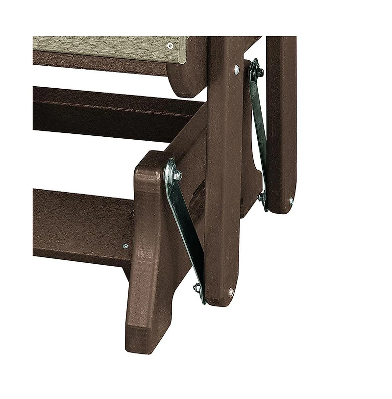 American Furniture Classics Double Glider with Center Table in Weatherwood and Tudor Brown