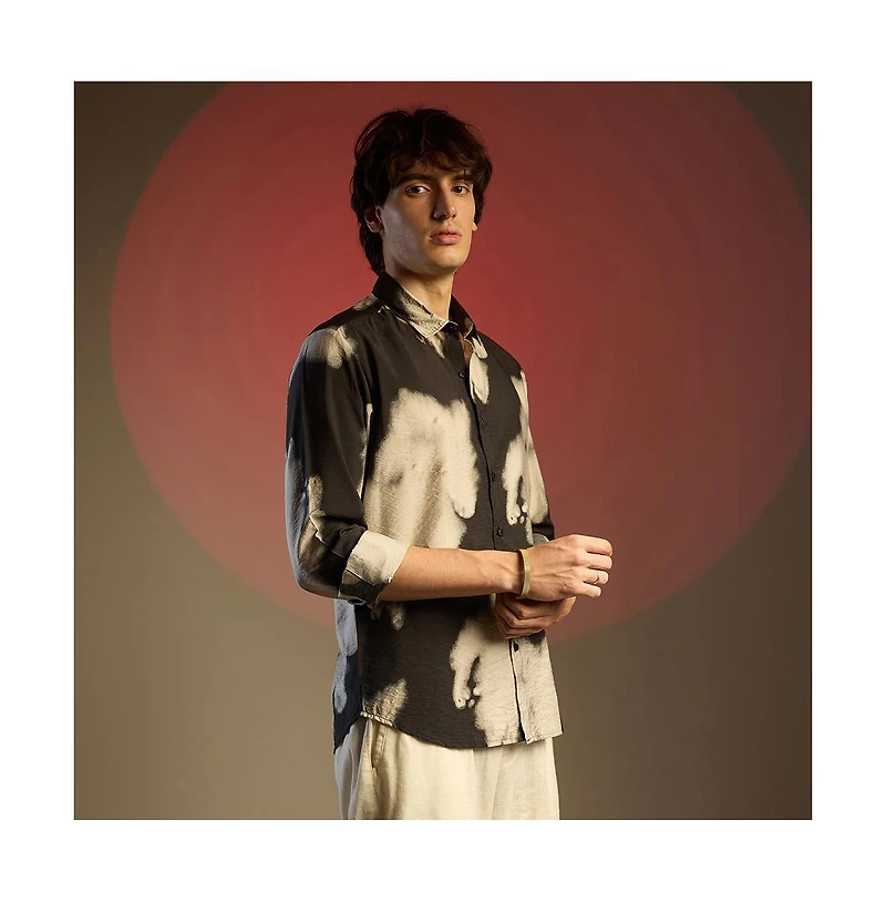 Campus Sutra Men's Contrast Dab Shirt