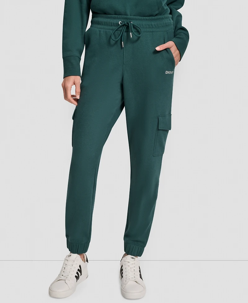 Dkny Sport Women's Studded-Logo Cargo Joggers