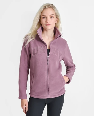Dkny Women's Full-Zip Varsity Logo Top