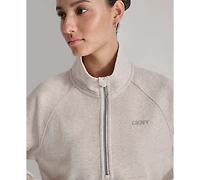 Dkny Women's Studded-Logo Half-Zip Sweatshirt