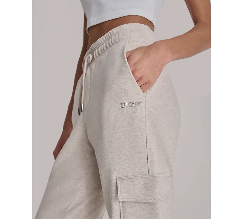 Dkny Sport Women's Studded-Logo Cargo Joggers