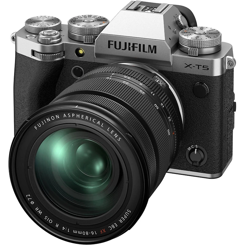 Fujifilm X-T5 Mirrorless Camera with Xf 16-80mm f/4.0 R Ois Wr Lens, Silver
