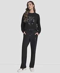 Dkny Women's Sport Stacked Transfer Logo Track Pants