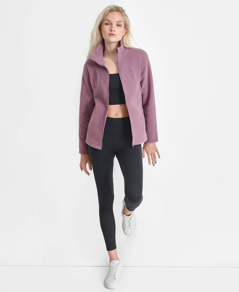 Dkny Women's Full-Zip Varsity Logo Top