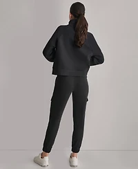 Dkny Sport Women's Studded-Logo Half-Zip Sweatshirt