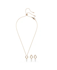 Swarovski Mesmera Rose Gold Tone Plated Earrings and Necklace Set