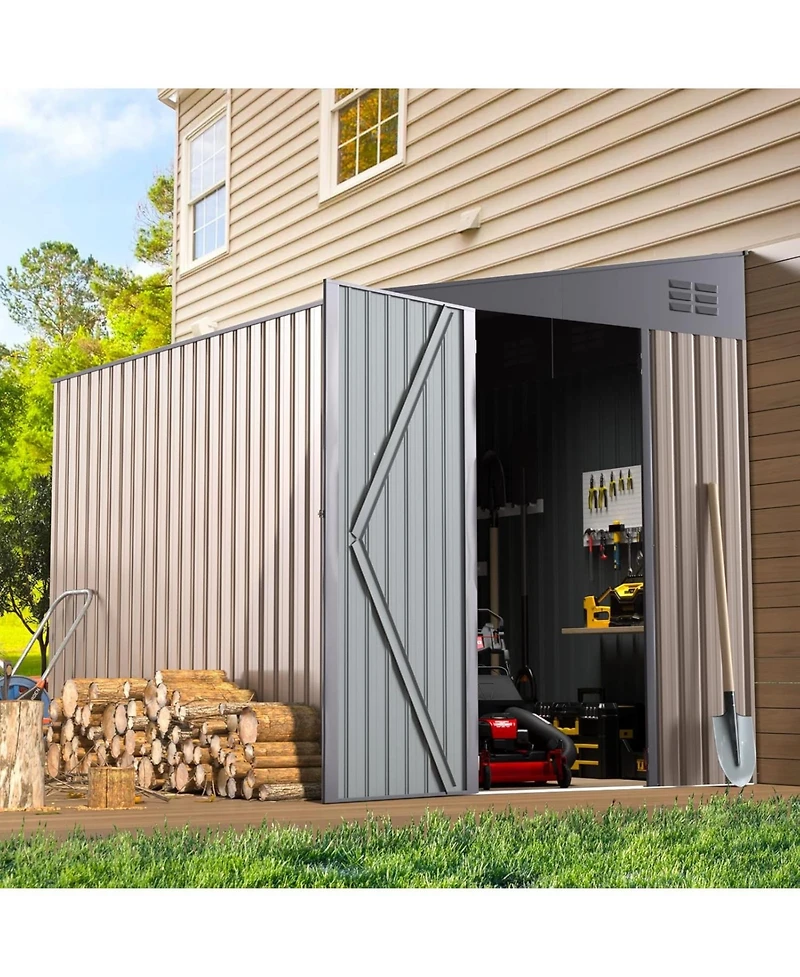 Aecojoy 6'x8' Lean to Shed Outdoor Storage