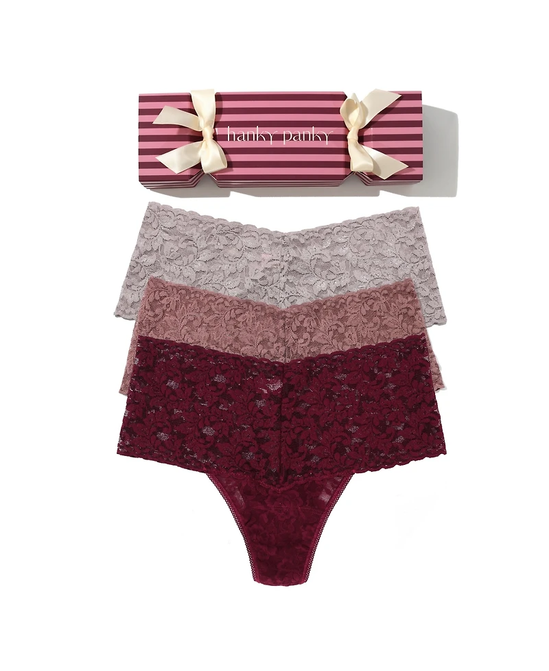 Hanky Panky Women's Retro 3 Pack Thong Underwear