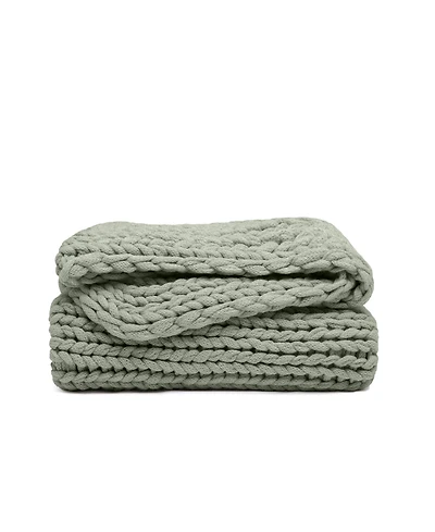 ienjoy Home Eucalyptus Oversized Chunky Hand-knit Throw, 59" x 47"