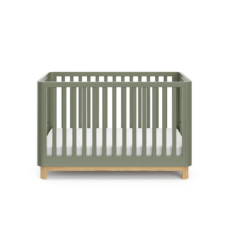 Storkcraft Santos 3-in-1 Convertible Crib (Olive with Natural)
