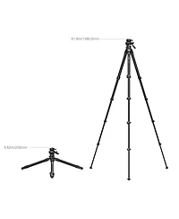 SmallRig Portable 5-Section Carbon Fiber Travel Tripod with Ball Head, Black