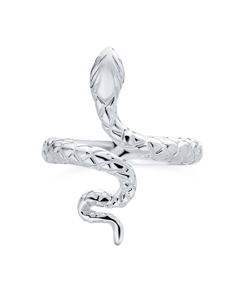 Bling Jewelry Egyptian Serpent Snake Wrap Coil Bypass Ring Sterling Silver