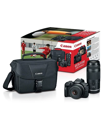 Canon Canon Eos R100 Mirrorless Camera with 18-45mm and 75-300mm Lenses