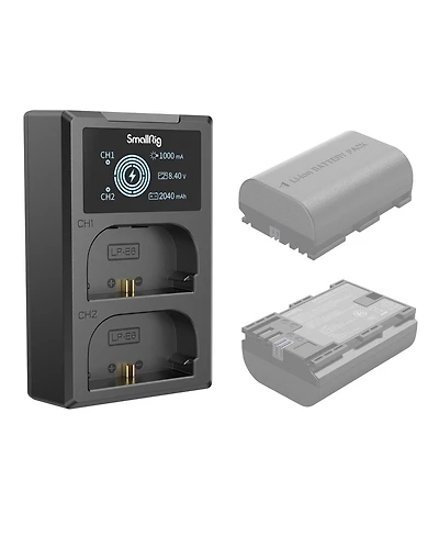 SmallRig Dual Camera Battery Charger with Lcd Screen for Lp-E6NH