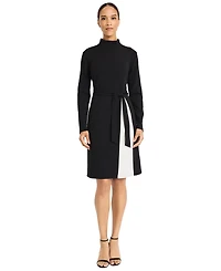 Maggy London Women's Waist Tie Contrast Midi Dress
