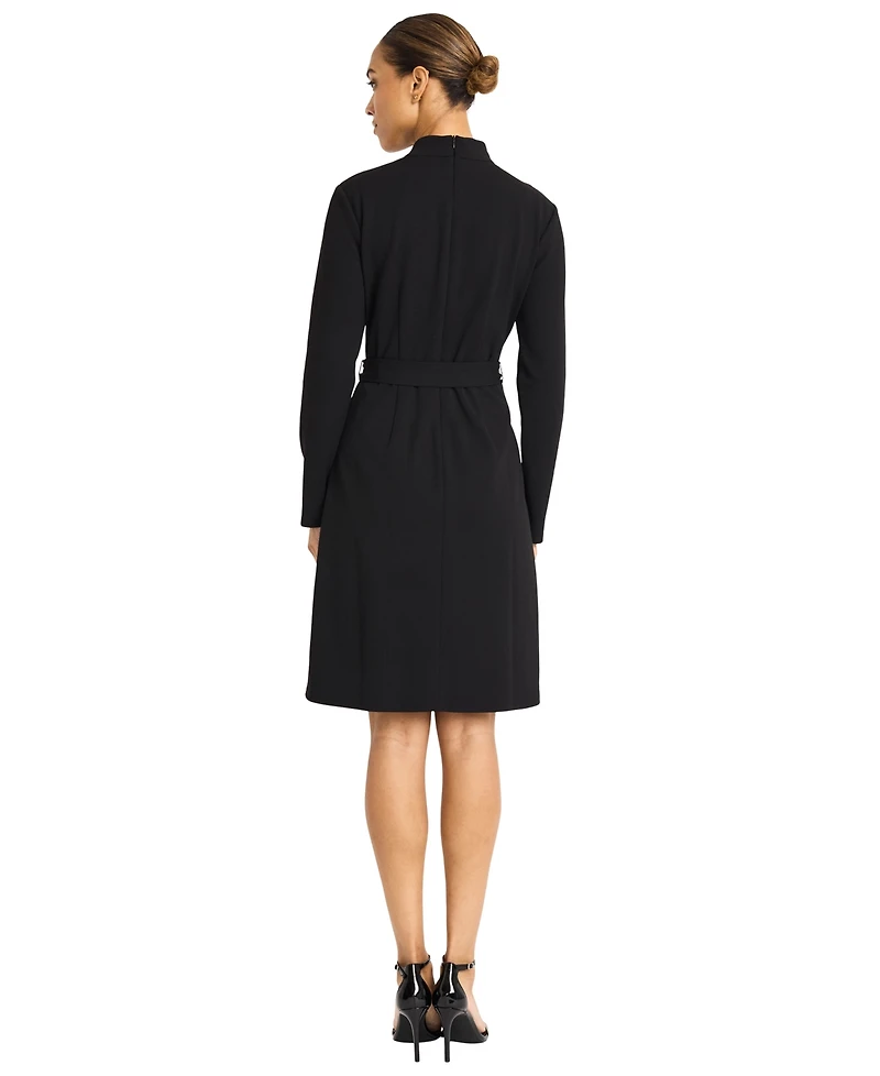 Maggy London Women's Waist Tie Contrast Midi Dress
