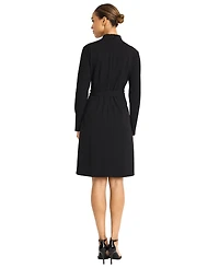 Maggy London Women's Waist Tie Contrast Midi Dress