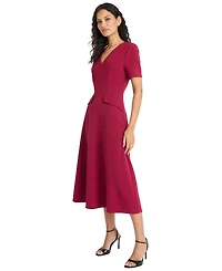 Maggy London Women's Short Sleeve V-Neck Dress