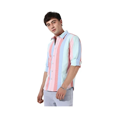 Campus Sutra Men's Multicolour Roman Striped Shirt