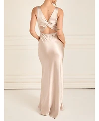 Six Stories Women's Twist Back Satin Bridesmaid Dress